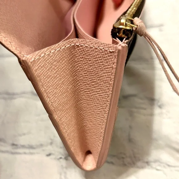 SOLD! ❌ Louis Vuitton Brown Damier Caissa Wallet With Pink Interior & Dust Bag - Picture 4 of 16